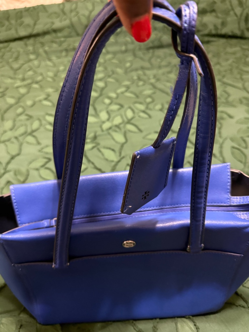 Tory Burch Electric Blue Leather Tote